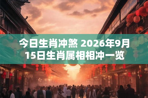 今日生肖冲煞 2026年9月15日生肖属相相冲一览