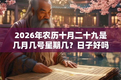 2026年农历十月二十九是几月几号星期几?日子好吗? 2026年农历十月二十九是几月几号星期几?日子好吗?