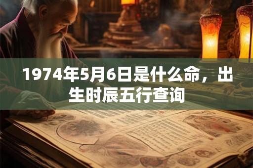 1974年5月6日是什么命，出生时辰五行查询