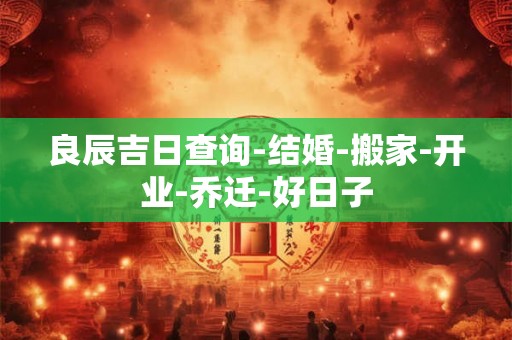 良辰吉日查询-结婚-搬家-开业-乔迁-好日子