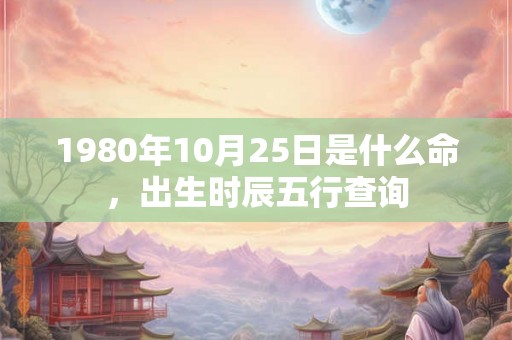 1980年10月25日是什么命，出生时辰五行查询