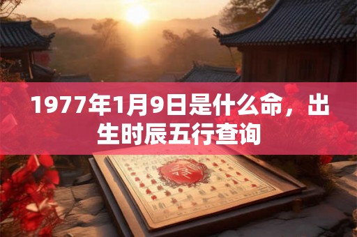 1977年1月9日是什么命，出生时辰五行查询