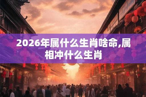 2026年属什么生肖啥命,属相冲什么生肖