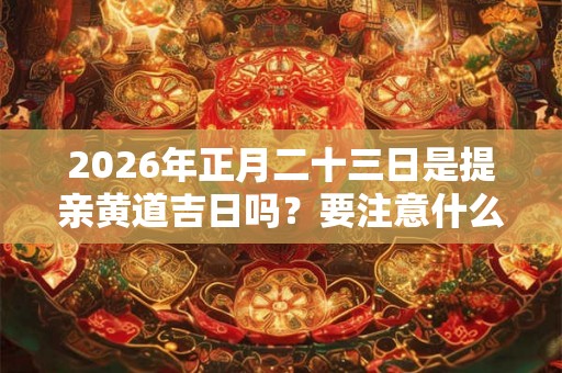 2026年正月二十三日是提亲黄道吉日吗？要注意什么？