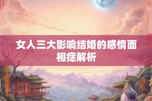 女人三大影响结婚的感情面相痣解析