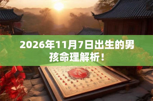 2026年11月7日出生的男孩命理解析！