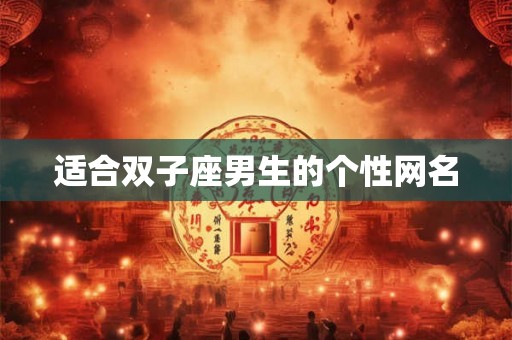 适合双子座男生的个性网名