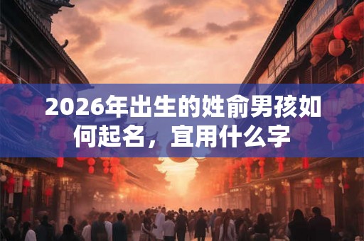 2026年出生的姓俞男孩如何起名，宜用什么字