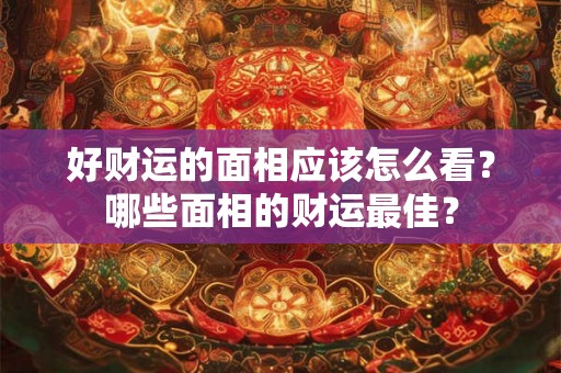 好财运的面相应该怎么看？哪些面相的财运最佳？