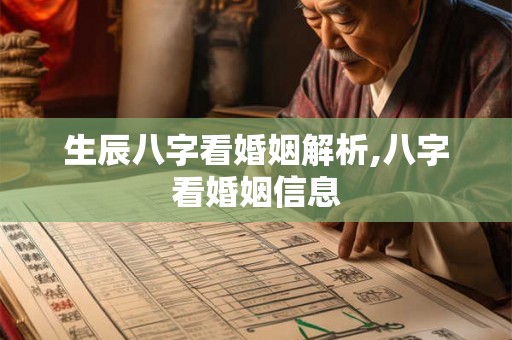 生辰八字看婚姻解析,八字看婚姻信息 生辰八字看婚姻解析,八字看婚姻信息