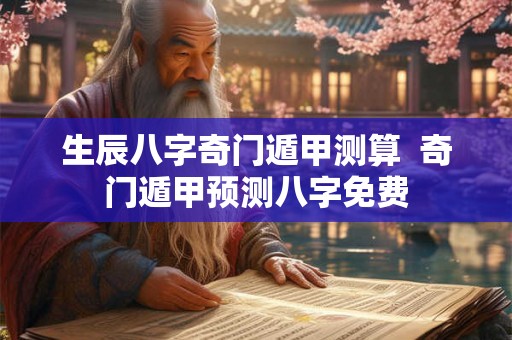生辰八字奇门遁甲测算  奇门遁甲预测八字免费