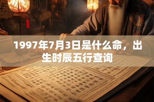 1997年7月3日是什么命,出生时辰五行查询 1997年7月3日是什么命,出生时辰五行查询