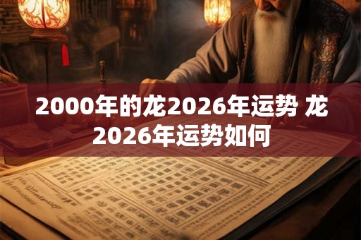 2000年的龙2026年运势 龙2026年运势如何