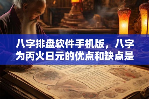八字排盘软件手机版，八字为丙火日元的优点和缺点是什么？