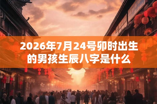 2026年7月24号卯时出生的男孩生辰八字是什么