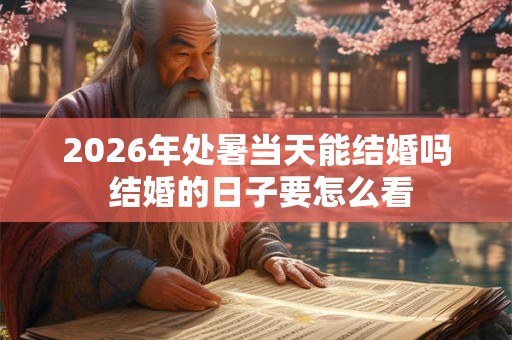 2026年处暑当天能结婚吗 结婚的日子要怎么看