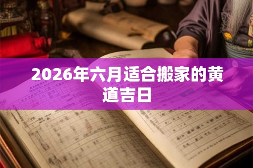 2026年六月适合搬家的黄道吉日