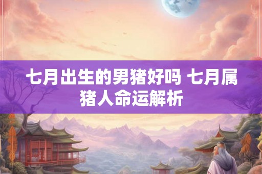 七月出生的男猪好吗 七月属猪人命运解析