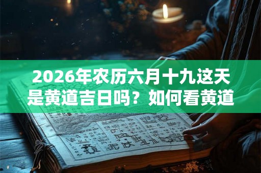 2026年农历六月十九这天是黄道吉日吗？如何看黄道吉日？