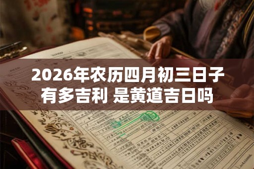 2026年农历四月初三日子有多吉利 是黄道吉日吗