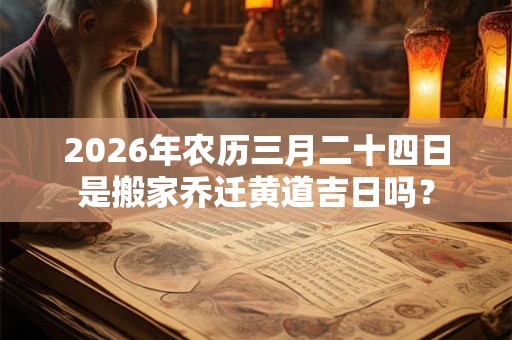 2026年农历三月二十四日是搬家乔迁黄道吉日吗？