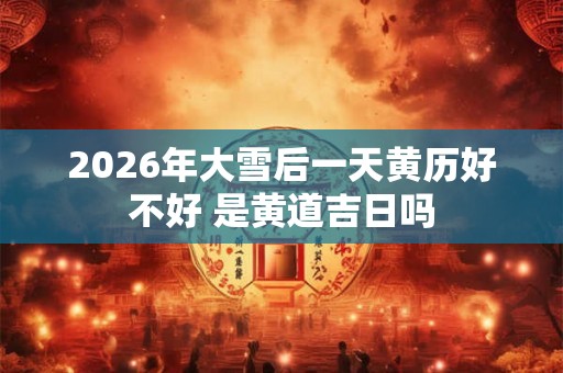 2026年大雪后一天黄历好不好 是黄道吉日吗