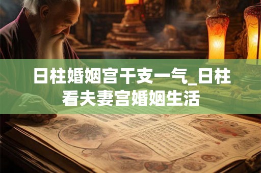 日柱婚姻宫干支一气_日柱看夫妻宫婚姻生活
