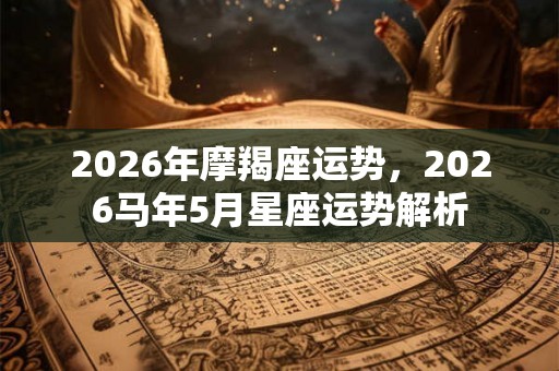 2026年摩羯座运势，2026马年5月星座运势解析