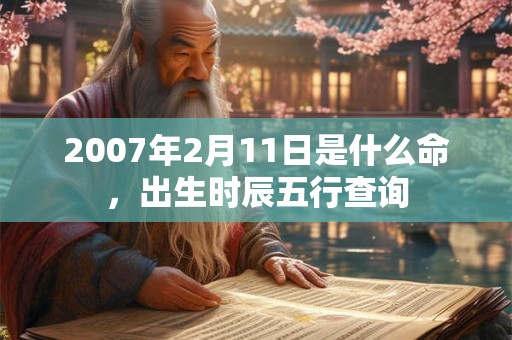 2007年2月11日是什么命，出生时辰五行查询