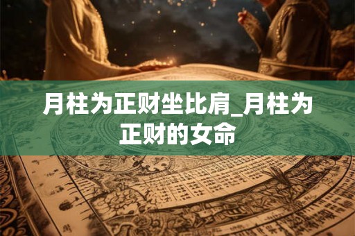 月柱为正财坐比肩_月柱为正财的女命