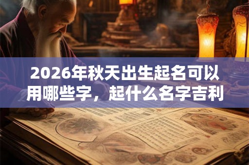 2026年秋天出生起名可以用哪些字，起什么名字吉利？