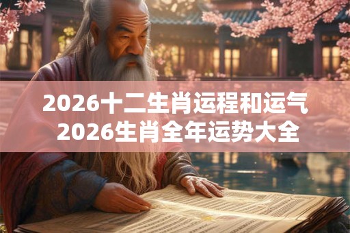 2026十二生肖运程和运气 2026生肖全年运势大全