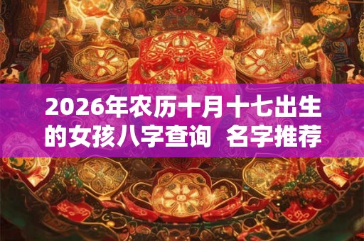 2026年农历十月十七出生的女孩八字查询  名字推荐