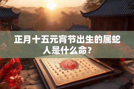 正月十五元宵节出生的属蛇人是什么命？