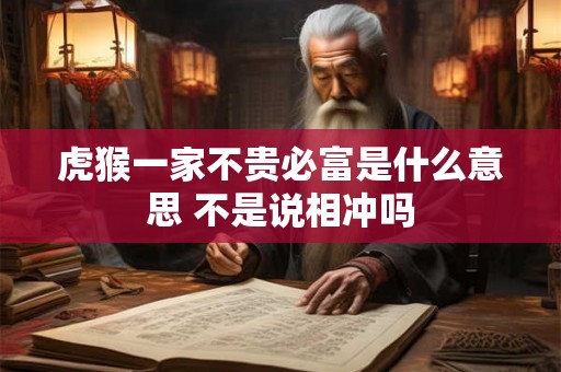 虎猴一家不贵必富是什么意思 不是说相冲吗