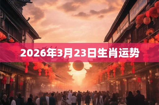 2026年3月23日生肖运势