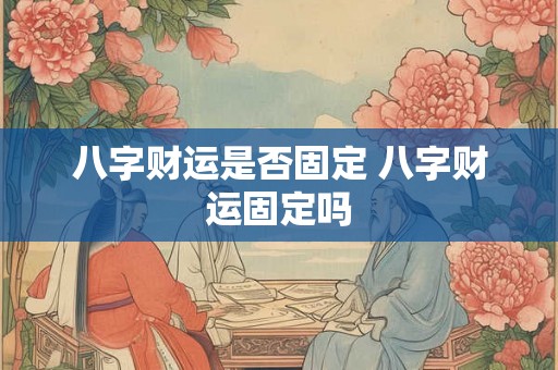 八字财运是否固定 八字财运固定吗