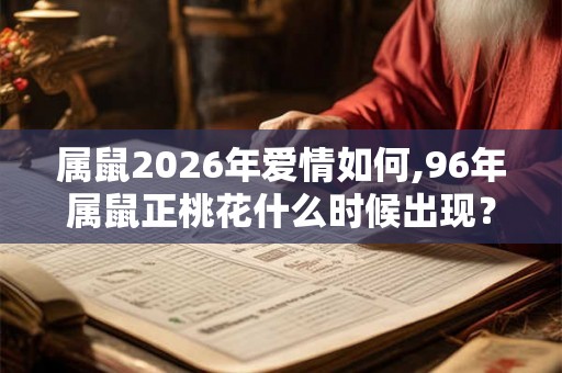 属鼠2026年爱情如何,96年属鼠正桃花什么时候出现？