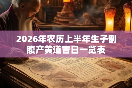 2026年农历上半年生子剖腹产黄道吉日一览表 2026年农历上半年生子剖腹产黄道吉日一览表