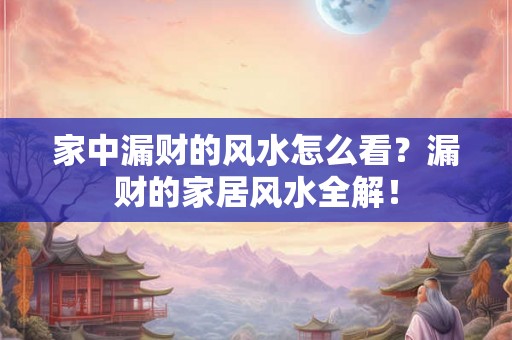 家中漏财的风水怎么看?漏财的家居风水全解! 家中漏财的风水怎么看?漏财的家居风水全解!