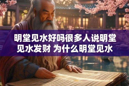明堂见水好吗很多人说明堂见水发财 为什么明堂见水能引来财富