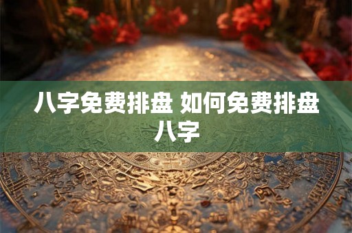 八字免费排盘 如何免费排盘八字