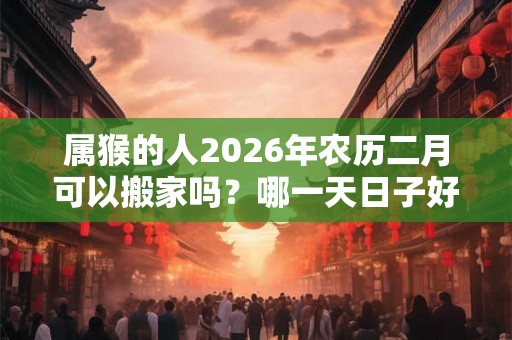 属猴的人2026年农历二月可以搬家吗？哪一天日子好？