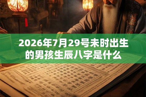 2026年7月29号未时出生的男孩生辰八字是什么