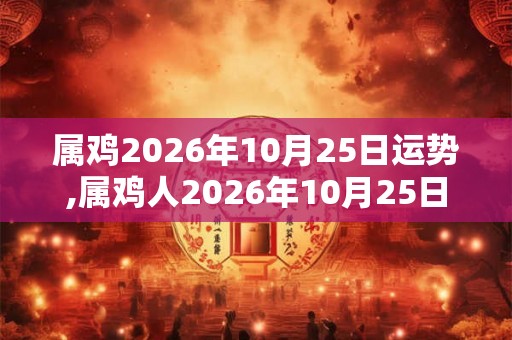 属鸡2026年10月25日运势,属鸡人2026年10月25日财运,生肖鸡2026年10月25日运势 属鸡2026年10月25日运势,属鸡人2026年10月25日财运,生肖鸡2026年10月25日运势