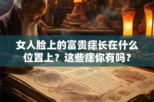 女人脸上的富贵痣长在什么位置上？这些痣你有吗？