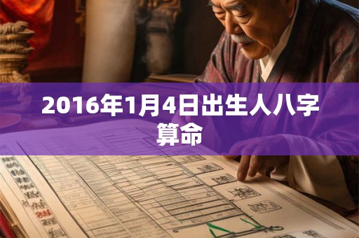 2016年1月4日出生人八字算命