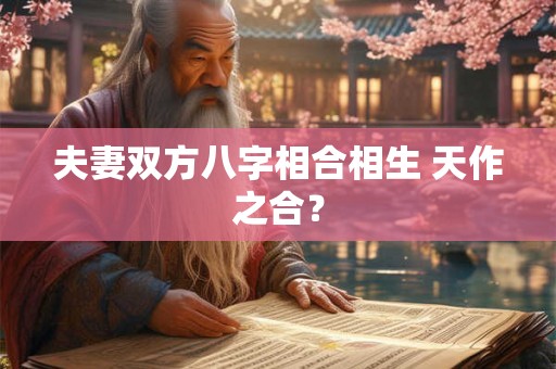 夫妻双方八字相合相生 天作之合？