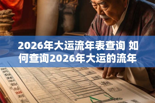 2026年大运流年表查询 如何查询2026年大运的流年表