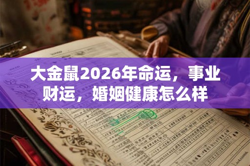 大金鼠2026年命运，事业财运，婚姻健康怎么样